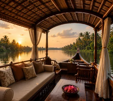 Shikara boat in Alleppey cruising through Kerala backwaters for a relaxing Shikara boat ride