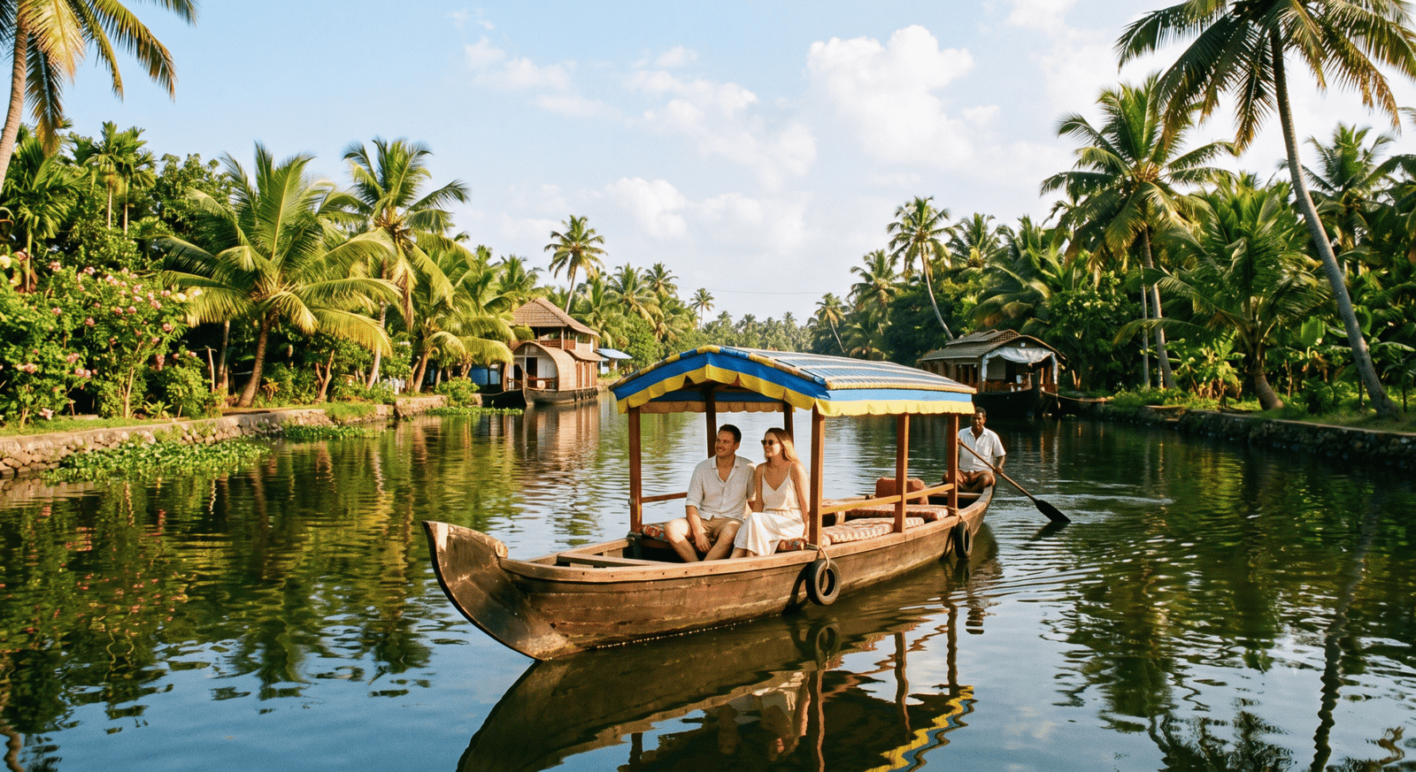 Best time to visit Alleppey backwaters with a traditional shikara boat cruising through Kerala canals