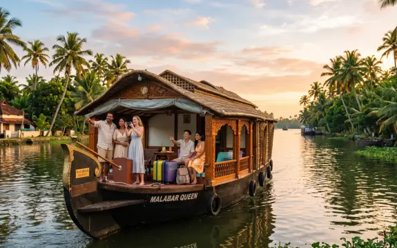 Kochi to Alleppey trip on a traditional Kerala houseboat through scenic backwaters